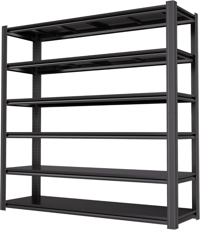 Read more about the article 4“H 6T Garage Shelving Heavy Duty Storage Shelves 3500 LBS Adjustable Metal Shelving Uints and Storage for Garage,Warehouse,School,Commercial,Business, 62 “W x 24 “D x 84 “H