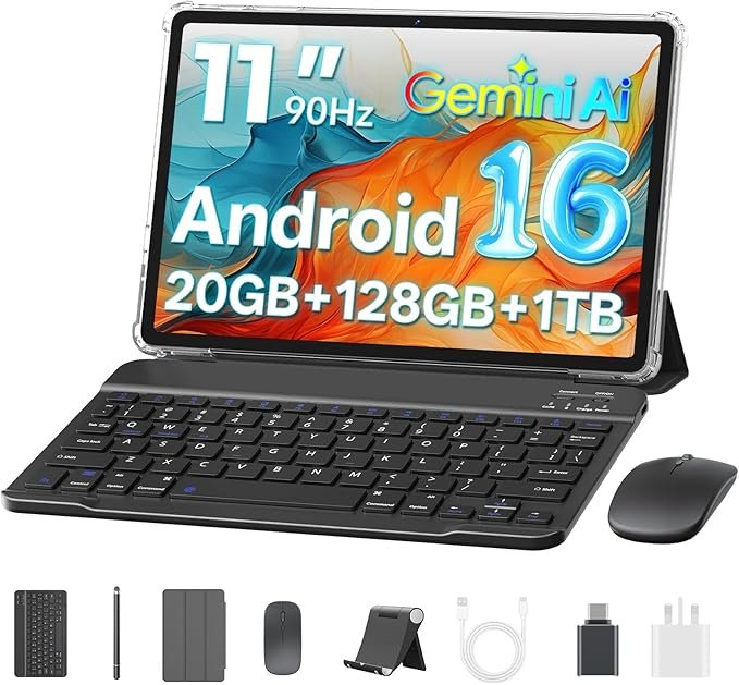Read more about the article 11 inch Tablet Android 16 Tablet, 20GB+128GB 1TB Expanded, Octa-Core