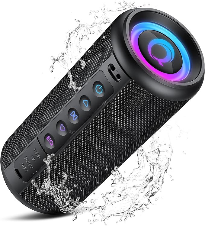 Read more about the article Portable Bluetooth Speaker with 20W Loud Stereo Sound, Bluetooth 5.4 Speaker Wireless with 4 RGB Lights, TWS Pairing, 3 EQ Modes, Built-in Mic, IP7 Waterproof Outdoor Speaker for Party Travel Home