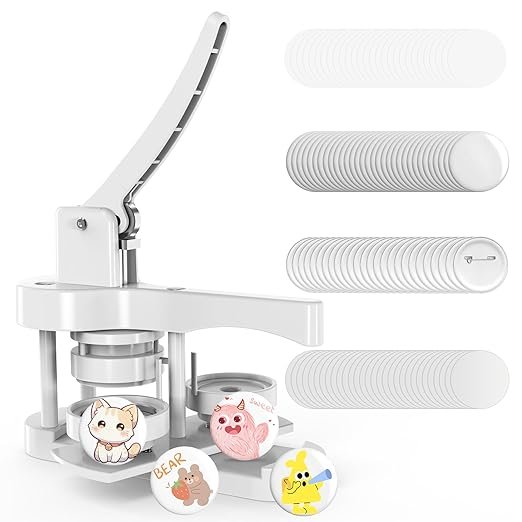 Read more about the article Button Maker Machine 58mm, Professional Badge Making Kit with 50 Parts, No Installation DIY Badge Maker, Pin Press Machine, Kids Craft Kit for Crafts, Schools (White, 2.25