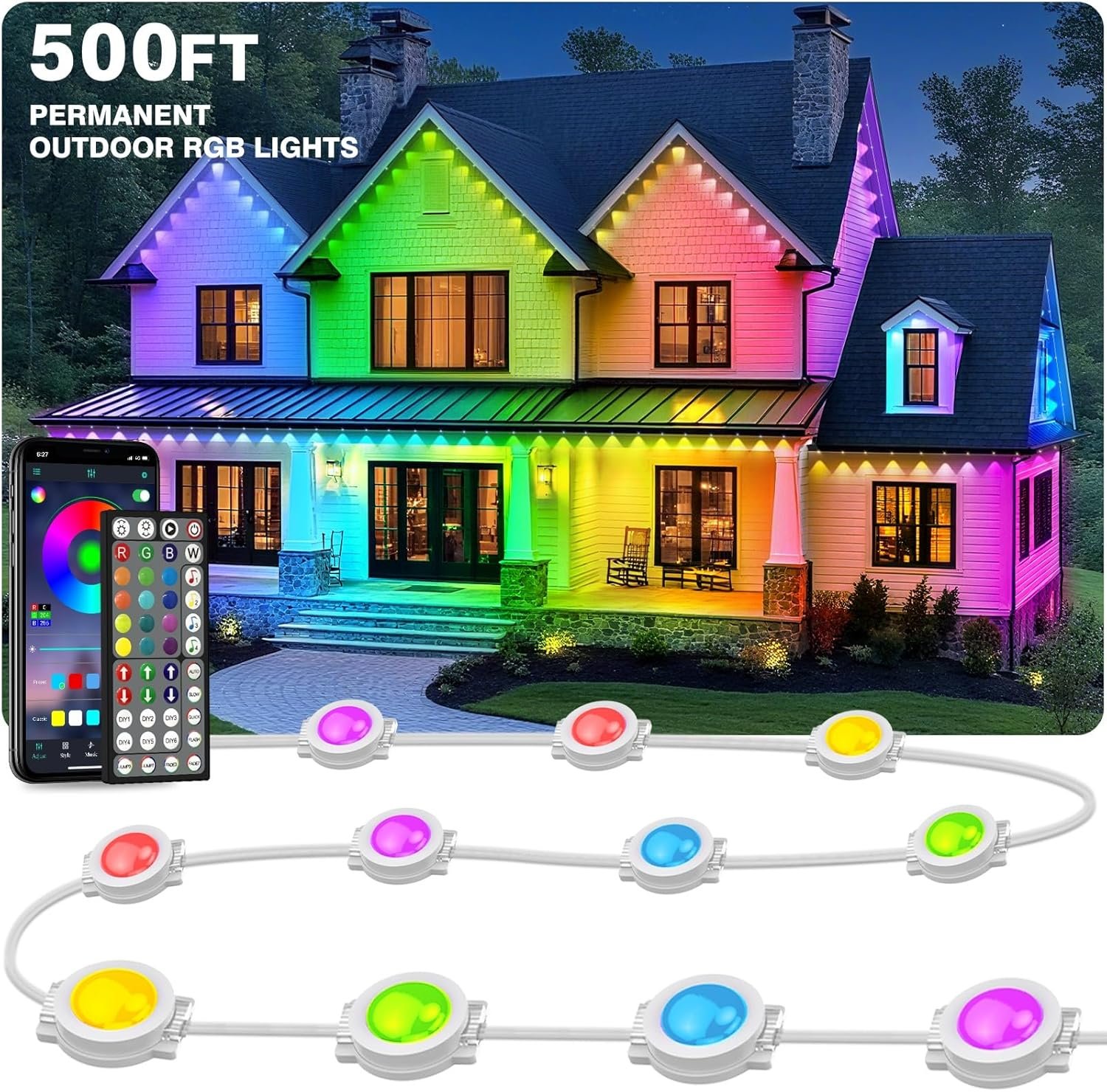 You are currently viewing LITSOUL 500FT All-Weather Permanent Outdoor LED Lights for House Decoration