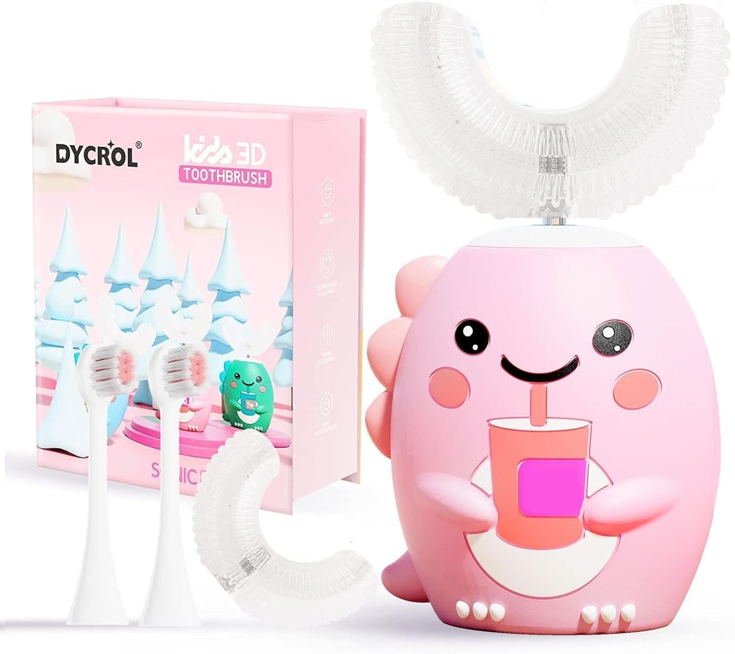 You are currently viewing Kids U-Shaped Electric Toothbrush – 360° Sonic Cleaning, Cartoon Dinosaur Design, 5 Modes, Waterproof, Includes 4 Replacement Brush Heads for Toddlers & Kids