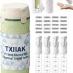 All-in-1 Travel Dispenser Bottle Set – Refillable Leakproof Cosmetic Containers with Squeeze Pump for Shampoo, Conditioner & Toiletries (Portable Travel Essentials)