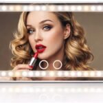 LED Car Vanity Mirror with Lights, Rechargeable Sun Visor Makeup Mirror,