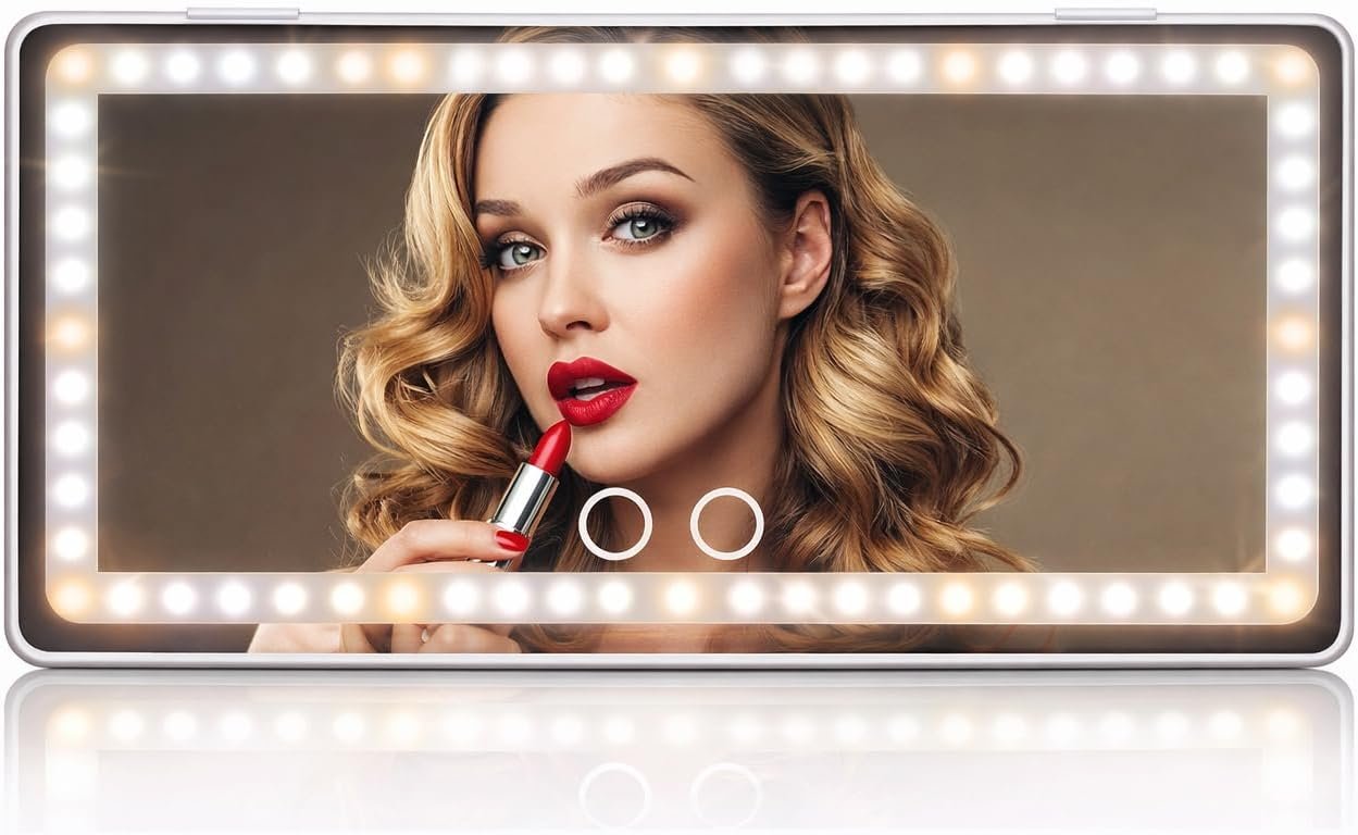You are currently viewing LED Car Vanity Mirror with Lights, Rechargeable Sun Visor Makeup Mirror,