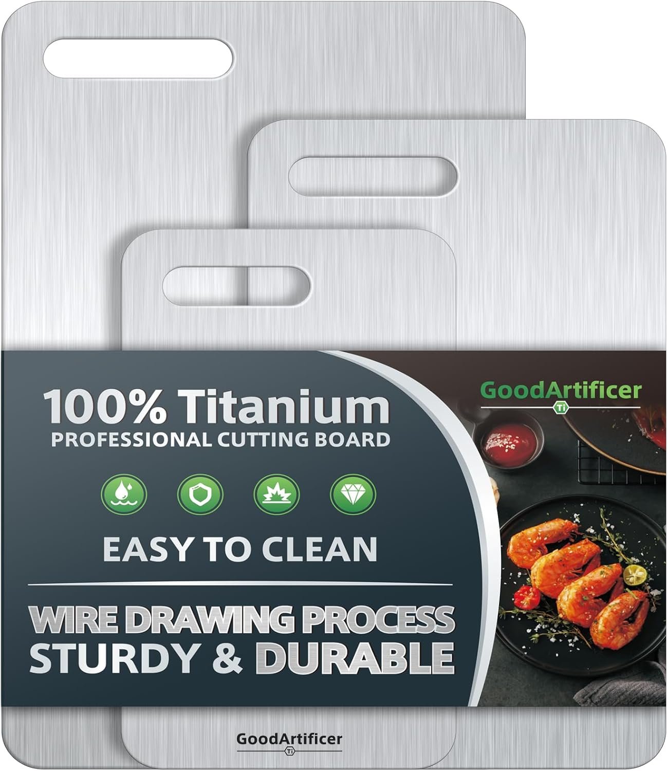 You are currently viewing Titanium Cutting Boards Set of 3 – Non-Porous, Double-Sided & Dishwasher Safe
