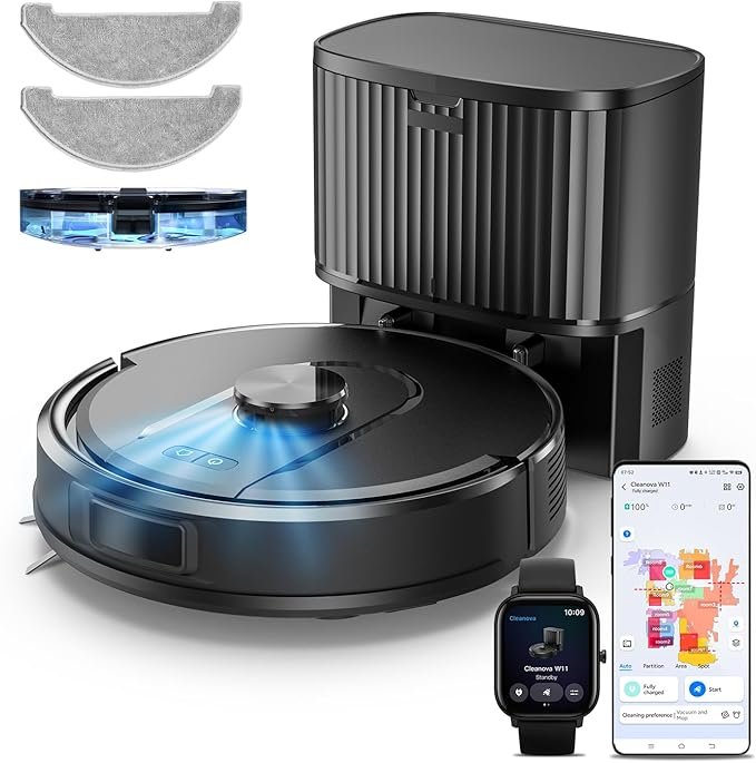 You are currently viewing Vexilar Self-Emptying Robot Vacuum Cleaner with Mop, Smart Mapping, Automatic Dust Collection, Powerful Suction, App & Voice Control, Ideal for Pet Hair, Hard Floors and Carpets
