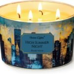 HomeLights High Summer Night Scented Candle – 18oz Large Soy Wax Candle, Industrial Chic 4-Wick Jar Candle, Long-Lasting Aromatherapy Candle for Home Decor, Relaxation & Gift for Events