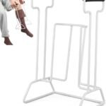 Stocking Donner for Compression Socks, Metal Sock Aid Tool with Foam Handles, Dressing Helper for Old People Seniors Disabled, Easy On Assist Device for Tight Socks and Stockings