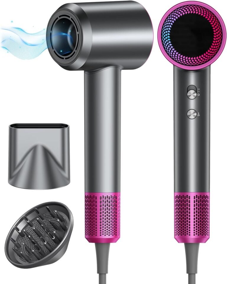Read more about the article Hair Dryer, 160000 RPM with 500M Negative Ions, Blow Dryer with Diffuser, Fast Drying Professional Hairdryer for Women and Men, Thermo-Control Lightweight Quiet for Curly Hair, Home