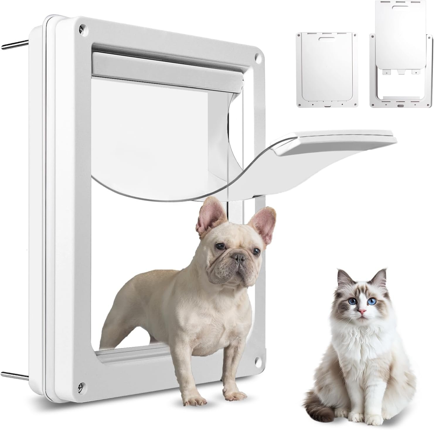 You are currently viewing Never Rust Magnetic Pet Door – 12×14″ Weatherproof Dog & Cat Door with 2-Way Lock, Easy Install for Doors & Walls