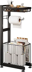 Read more about the article Toilet Paper Holder Stand with Storage Shelf – Multi Tier Metal Toilet Paper Stand with
