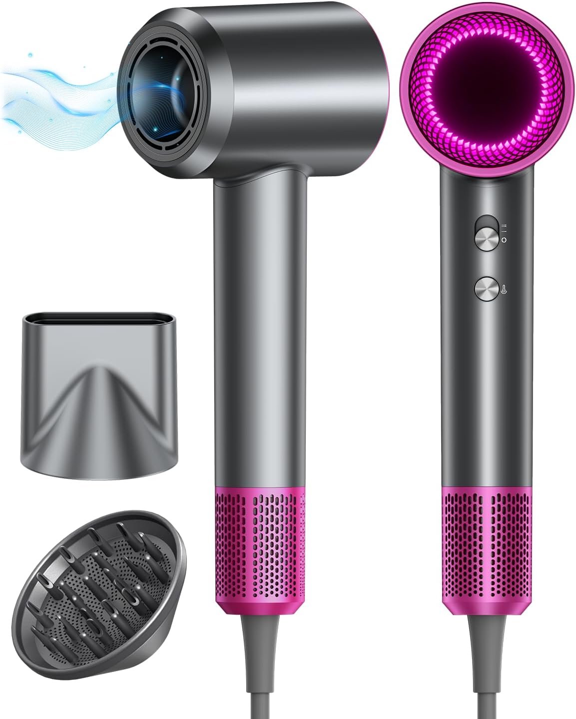 You are currently viewing Hair Dryer, 160000 RPM with 500M Negative Ions, Blow Dryer with Diffuser, Fast Drying Professional Hairdryer for Women and Men, Thermo-Control Lightweight Quiet for Curly Hair, Home Travel Salon