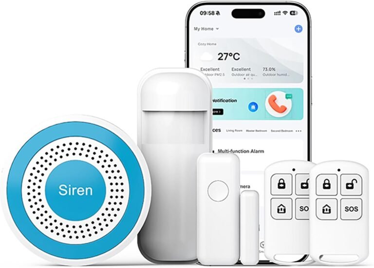 Read more about the article Smart Home Security Alarm System – WiFi + 4G Tuya/Smart Life App, Motion & Door Sensors, Alexa & Google Compatible DIY Kit
