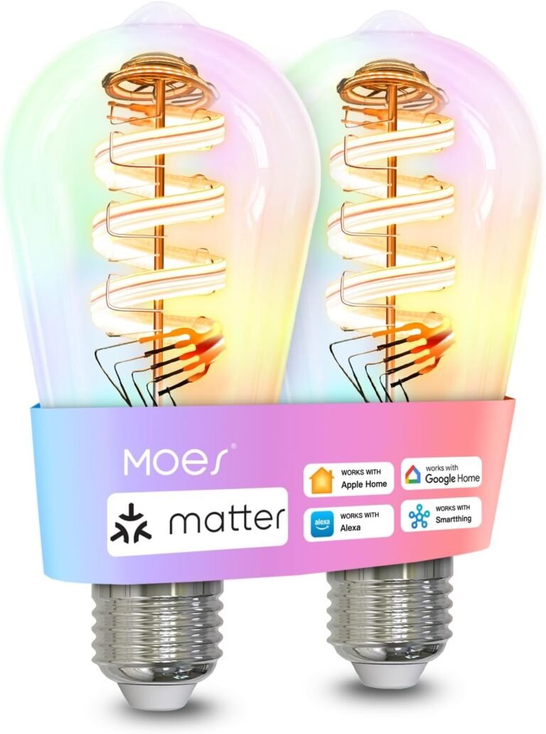 Read more about the article 💡 MOES Matter WiFi ST64 Edison Smart Bulbs (2-Pack) MOES Matter WiFi ST64 Edison Smart Bulbs (2-Pack)