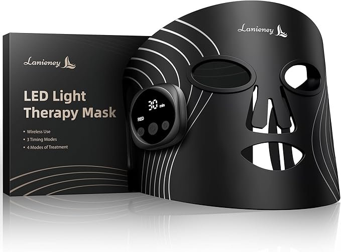 You are currently viewing Red Light Face Mask, Wireless Red Light for Face, 4 Modes Rechargeable and Adjustable Timer Design with Digital Display for Home Skincare, Black