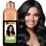 HERBBY Hair Color Shampoo for Gray Hair Coverage&Color Transform with 9 Herbal Extracts –Long Lasting(6-8 Weeks),Shiny,Evenly Colored,Instant Hair Dye Shampoo&Conditioner,500 Ml (NATURAL BLACK COLOR)