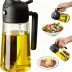 2-in-1 Olive Oil Dispenser & Sprayer – 470ml Glass Bottle, Light-Proof Oil Pourer for Kitchen, Air Fryer, Cooking, Salad & BBQ