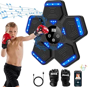 Read more about the article LOLBOX 2026 Music Boxing Machine for Adults and Kids, Smart Bluetooth Boxing Training Equipment with Gloves Wall Mounted, Workout Punching Machine for Home,Office and Gym