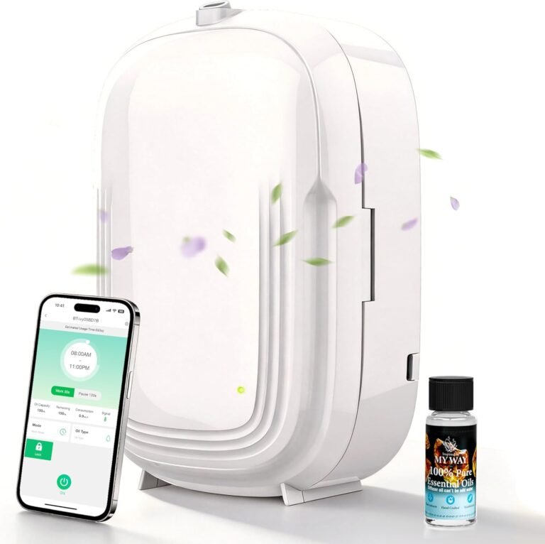 Read more about the article Waterless Essential Oil Diffuser,Home Hotel Aromatherapy,Cold Air Scent Diffuser with Smart APP & 3 Timer,1500 sq.ft Coverage| Whole House Oil Diffusers for Office,Room,On Wall,150ML-Quite,Gift-White