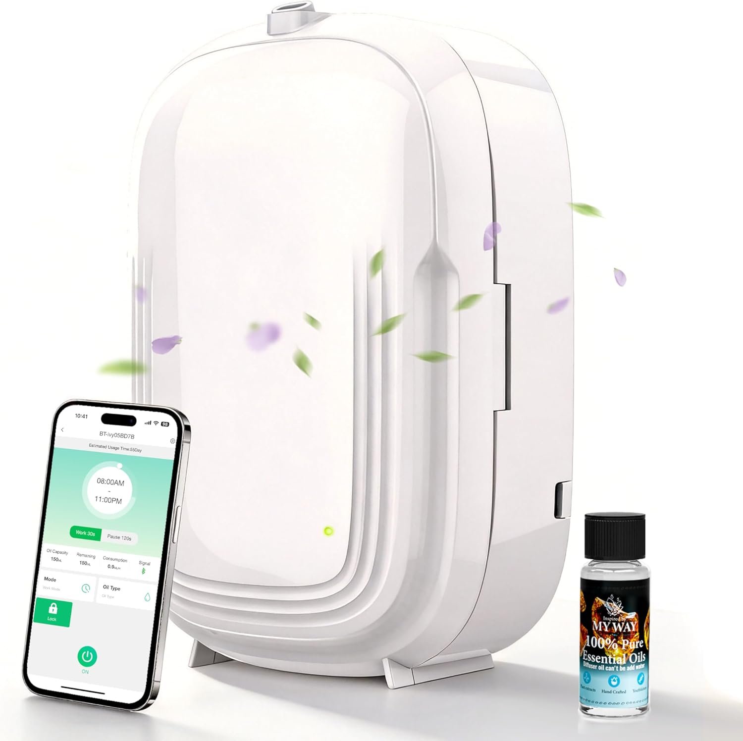 You are currently viewing Waterless Essential Oil Diffuser,Home Hotel Aromatherapy,Cold Air Scent Diffuser with Smart APP & 3 Timer,1500 sq.ft Coverage| Whole House Oil Diffusers for Office,Room,On Wall,150ML-Quite,Gift-White