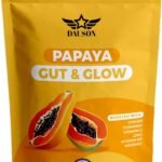 Papaya Gut & Glow Powder – Digestive Support & Skin Radiance Formula with Papaya, Ginger, Turmeric, Vitamin C, Zinc & D3 – Anti-Bloating Vegan Supplement – 100 Servings