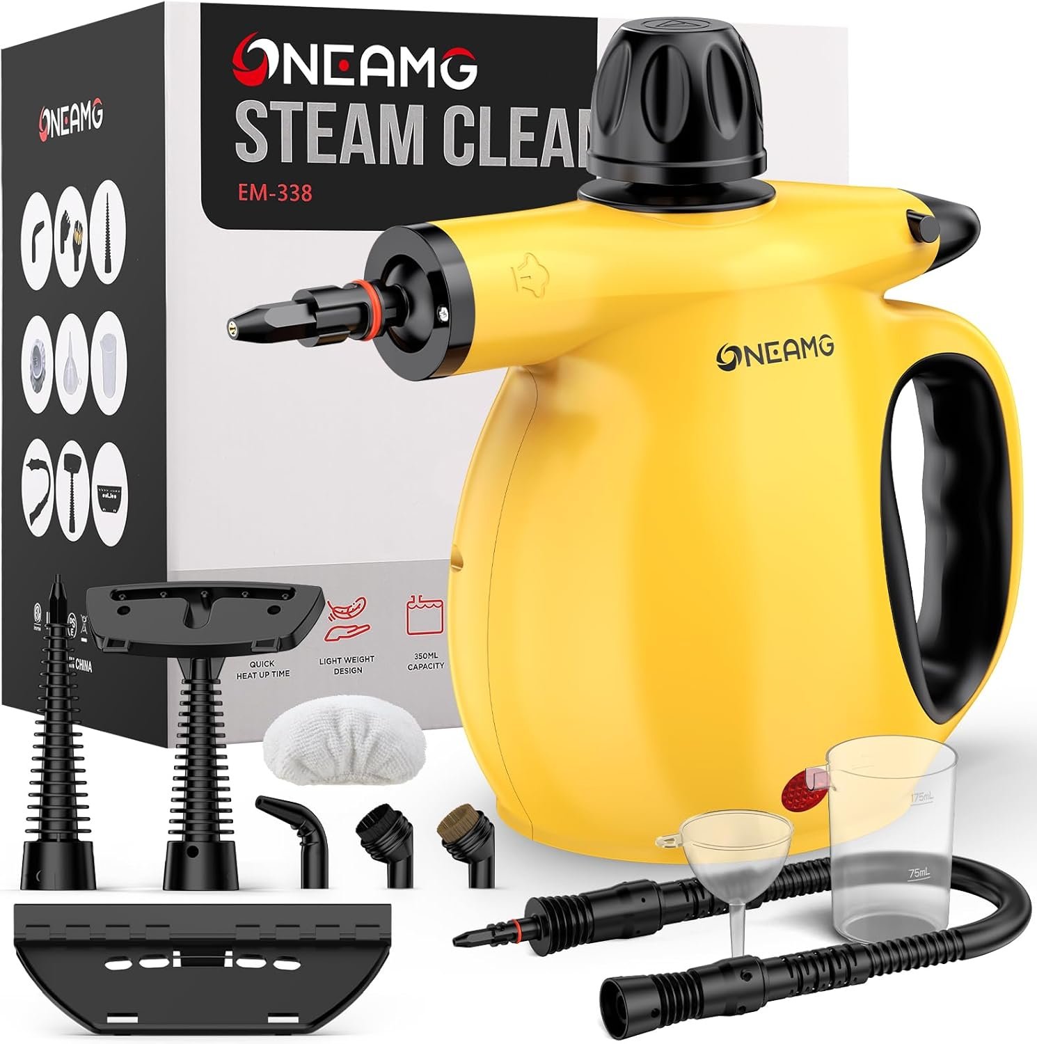You are currently viewing Pressurized Handheld Steam Cleaner for home with Safety Lock, 450ML/15.22OZ Tank & 10 Accessories, Multi-Surface Portable