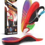 Plantar Fasciitis Insoles for Men & Women – High Arch Support Inserts for Flat Feet & Achilles Tendonitis, Heavy Duty Work Boot Insoles (Up to 240 lbs), Shock Absorption & Heel Pain Relief – Size L