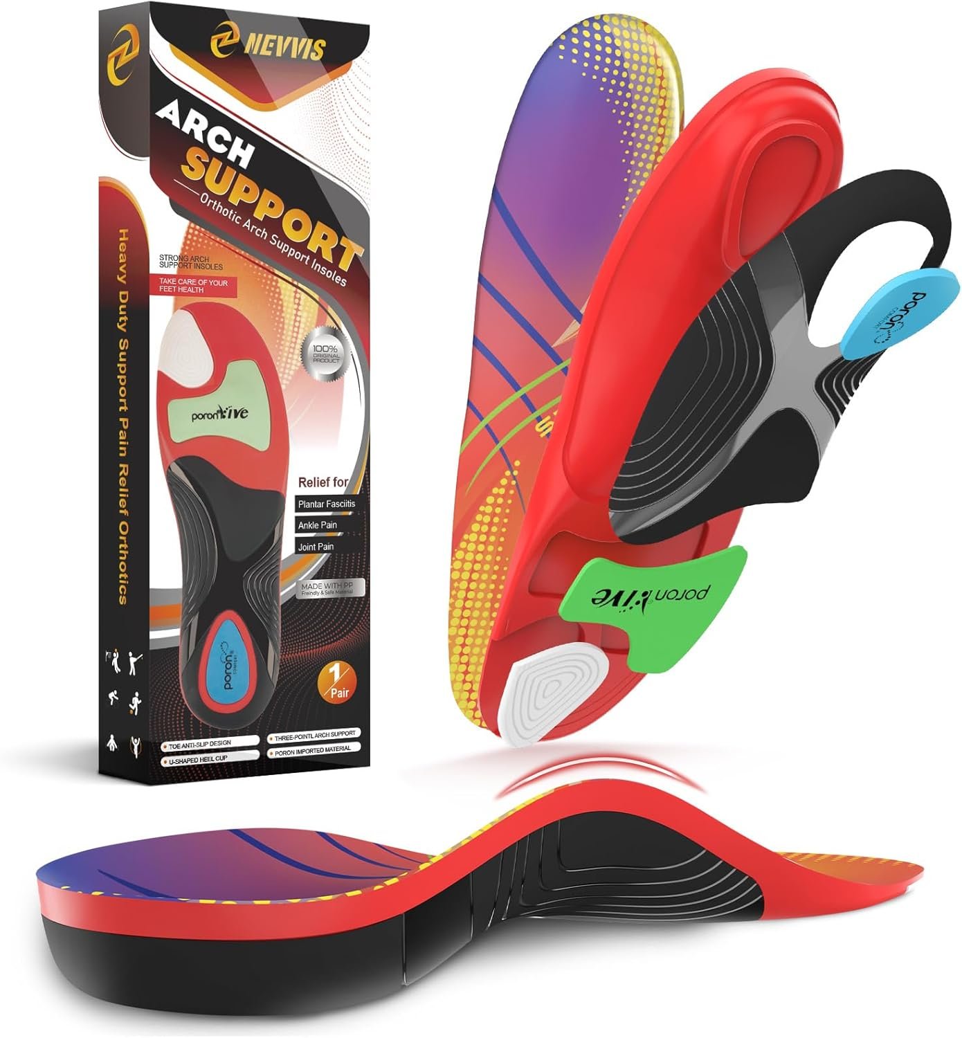 Read more about the article Plantar Fasciitis Insoles for Men & Women – High Arch Support Inserts for Flat Feet & Achilles Tendonitis, Heavy Duty Work Boot Insoles (Up to 240 lbs), Shock Absorption & Heel Pain Relief – Size L