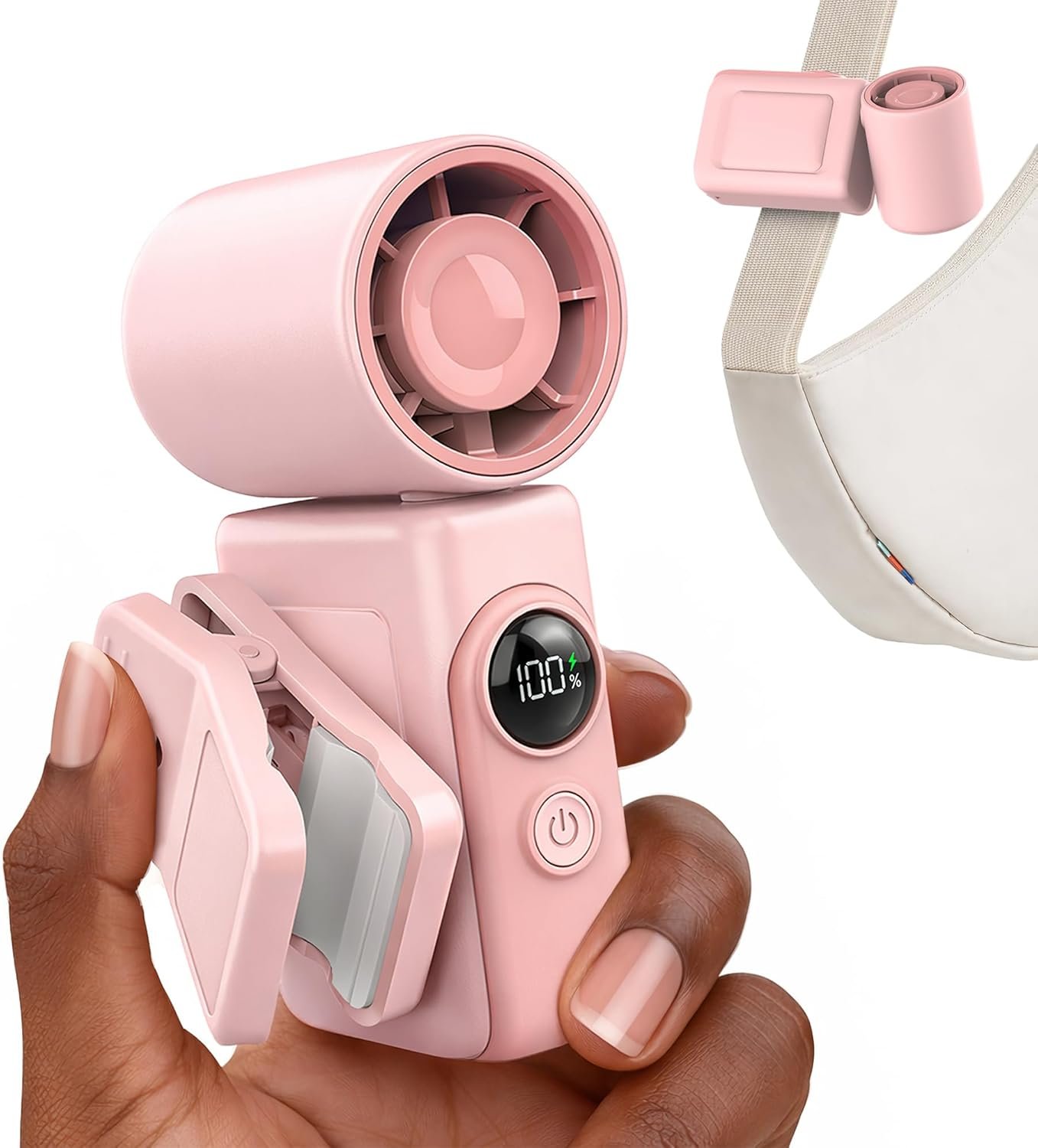 Read more about the article Clip-On Portable Fan – 13500 RPM Rechargeable Mini Fan with LED Display, 360° Rotating Detachable Clip, Handheld/Stroller Fan for Baby, Travel, Camping & Summer Essentials