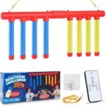 ATG Reflex Drop Sticks Challenge Game – Hand Eye Coordination & Reaction TimeTraining Toys – 3 Adjustable Speed Modes, Remote Control, Solo/Dual Play – Fun Catch Falling Sticks Game for Kids,Adults