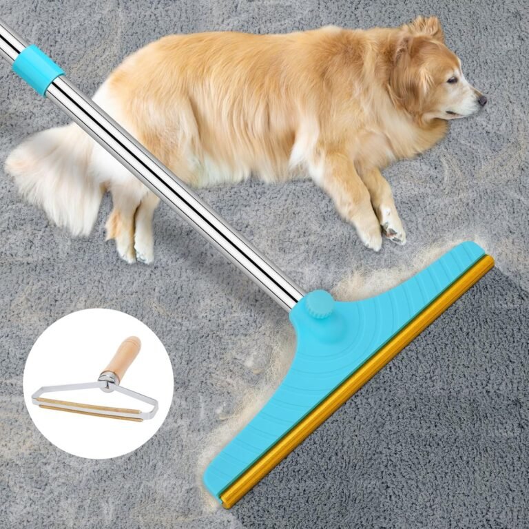 Read more about the article Carpet Rake for Pet Hair Removal – Reusable Pet Hair Remover, 60” Adjustable Long Handle Cat Dog Carpet Rake Scraper with Patented Design, Dog Hair Rake Brush for Rugs, Mats