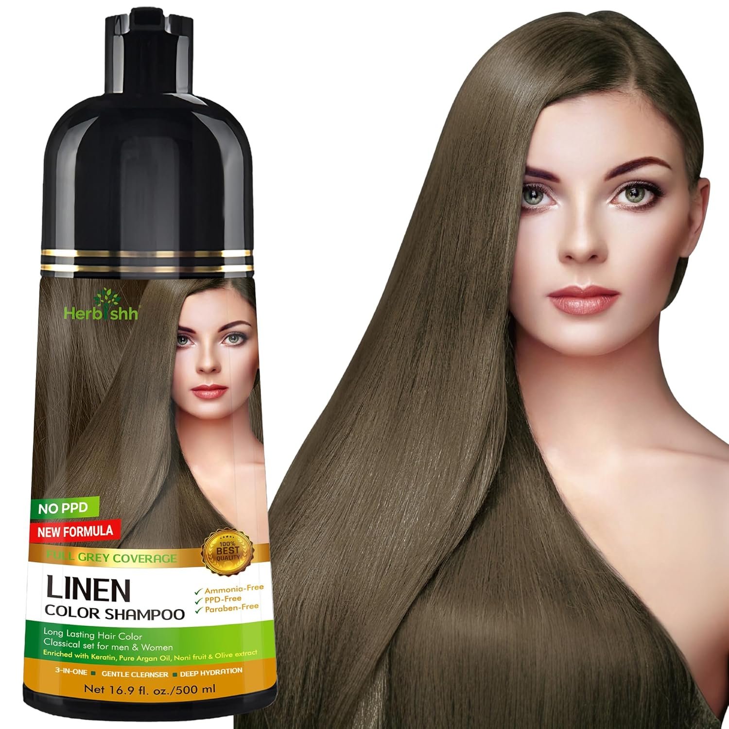 You are currently viewing Herbishh Hair Color Shampoo – 3-in-1 Gray Hair Dye Shampoo, Long-Lasting Natural Black Coloring, Ammonia-Free Herbal Formula, Easy At-Home Hair Coloring, 500ml