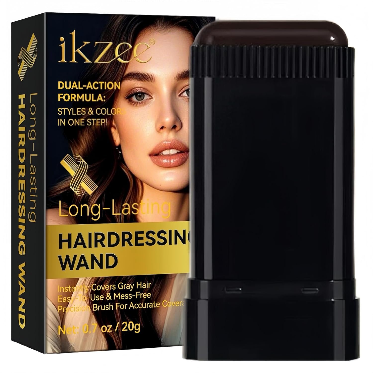 You are currently viewing Temporary Hair Dye Comb for Gray Hair, Dark Brown Root Touch-Up Stick with Precision Brush, Disposable Hair Color Applicator, Non-Irritating Smudge-Proof Formula for Sideburns & Roots Coverage