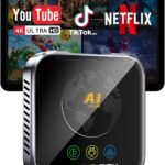 Magic AI Box Wireless CarPlay Adapter, 4K Streaming Car Video Box with Netflix & YouTube, Plug & Play CarPlay/Android Auto Converter with TF Card Support & Equalizer (Gray)