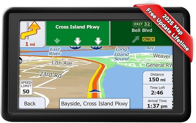 You are currently viewing 5 Inch Car Sat Nav, Touch Screen GPS Navigator for Car, Truck, HGV, RV with 2025 UK Maps, Lifetime Free Updates, Satnav Support Postcode Search, Voice Guidance, Lane Guidance Assist, POI