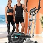 Neezee Elliptical Cross Trainer for Home with Bluetooth App, 16 Resistance Levels, 6KG Magnetic Flywheel, LCD Monitor, Pulse Sensor, Ultra-Quiet Full Body Cardio Machine with Bottle & Device Holder