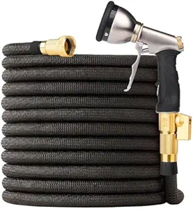 Read more about the article Expandable Garden Hose 50ft with 10 Spray Nozzle, Lightweight Flexible Water Pipe, Durable Latex Core, Solid Brass Fittings, Leak-Proof Retractable Hose for Gardening, Car Wash & Home Use