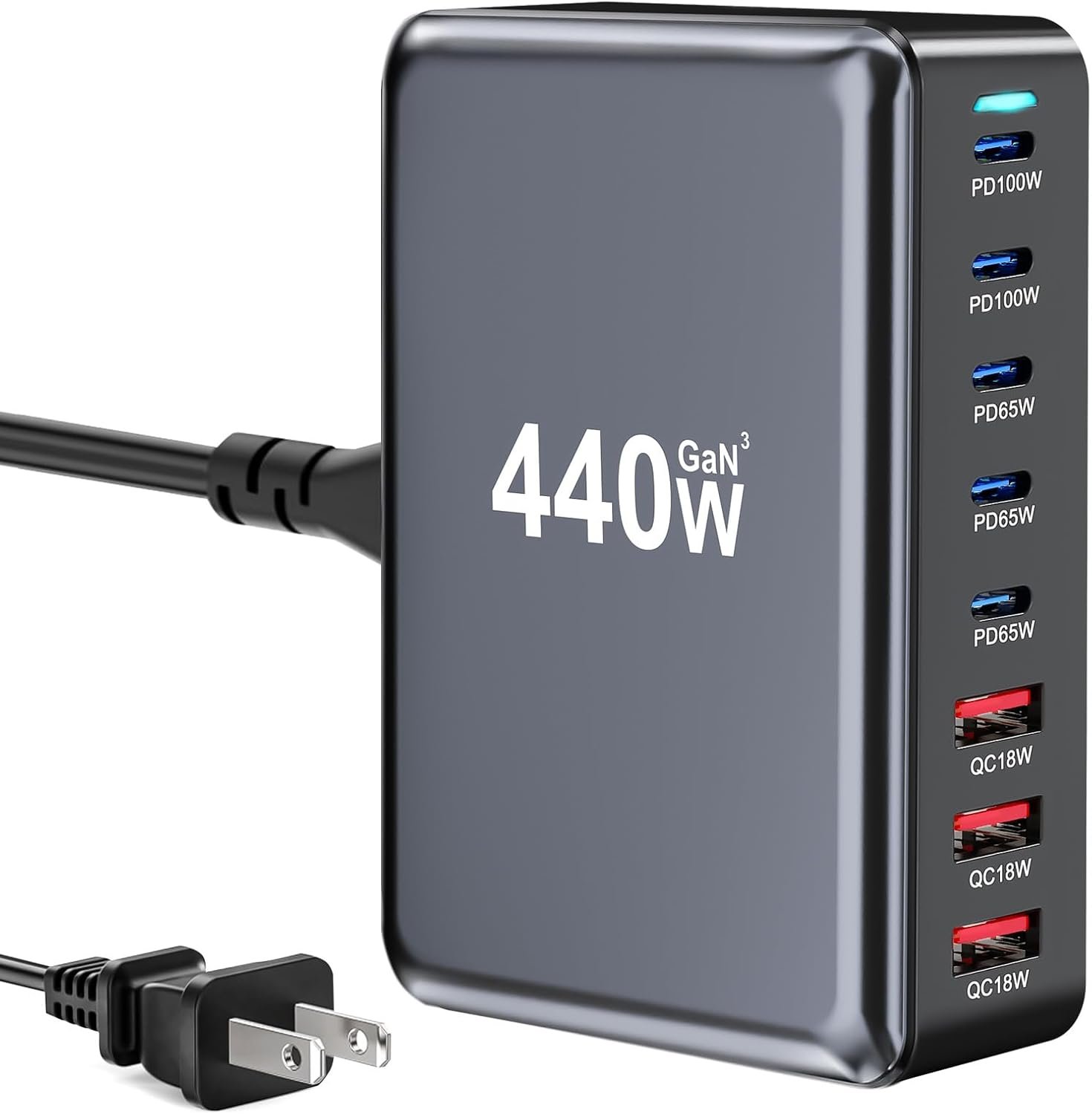 You are currently viewing 440W USB C Fast Charger Block, Multi-port USB Charging Station, GaN Ⅲ Double 100W PD PPS Port Fast Charging Station for Multiple Devices,Laptop Wall Charger Compatible with MacBook, iPhone