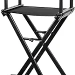 30” Aluminum Tall Directors Chair, Portable Makeup Chair for Makeup Artist, Makeup Chair Teachers Chair Only 10.15LB, Blac