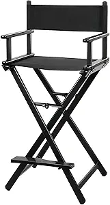 Read more about the article 30” Aluminum Tall Directors Chair, Portable Makeup Chair for Makeup Artist, Makeup Chair Teachers Chair Only 10.15LB, Blac