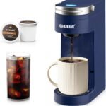 CHULUX Single Serve Coffee Maker for K Cups, One Cup Coffee Machine for Travel Mug, Fast Brewing, Auto Off, Matte Navy