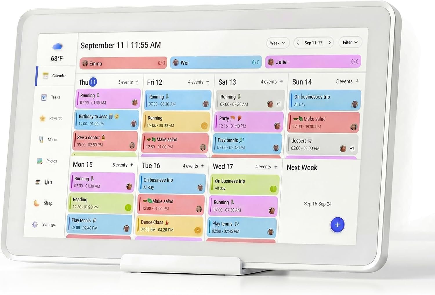 You are currently viewing 21.5 Inch Digital Calendar with 32GB Storage, Touch Screen Family Planner with Weather Display, Reminder, Meal Schedule, Auto-Rotate Photo Frame, Wall Mount Electronic Organizer for Home Office (white, 21.5)
