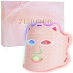 SDKWDH 7-Color LED Red Light Therapy Face Mask – 850nm Infrared Facial Skin Care Mask for Anti-Aging, Acne Treatment & Skin Rejuvenation | Ergonomic Design for Home & Travel (Pink)
