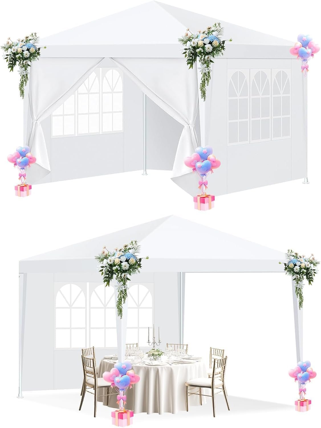 You are currently viewing HOTEEL 10x10FT Party Tent with 4 Removable Sidewalls for Parties Carpas para Fiestas, Weddings, BBQ, Waterproof Outdoor Event Canopy, Patio Camping Gazebo,