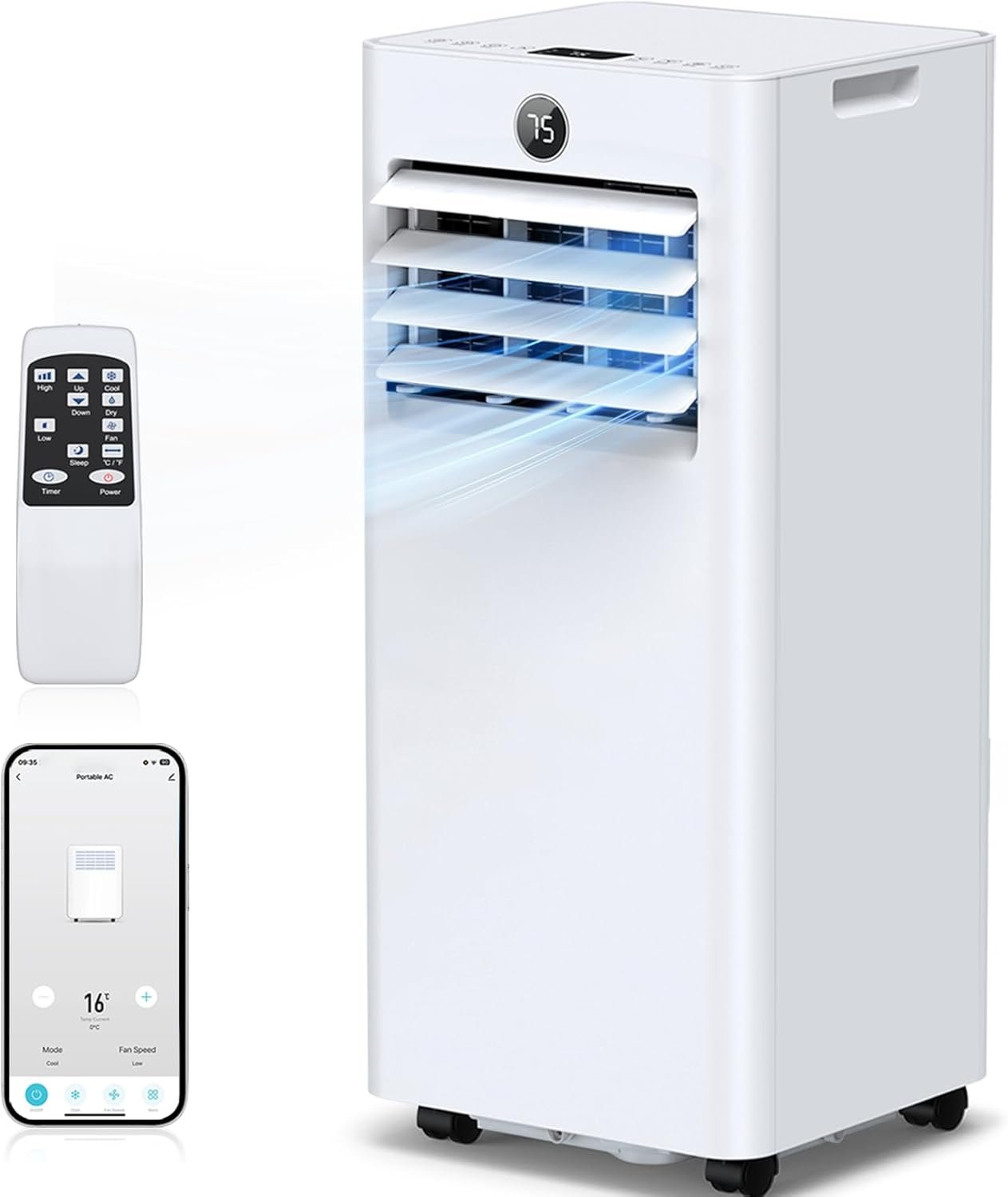 Read more about the article Portable Air Conditioners 16,000 Btu 5-in-1 Smart WiFi AC Unit with APP for Large Rooms up to 750 Sq.Ft, Fast Cooling, Dehumidifier, Fan, Quiet 36dB Sleep Mode 24H, Window Kits for Bedroom Home Office