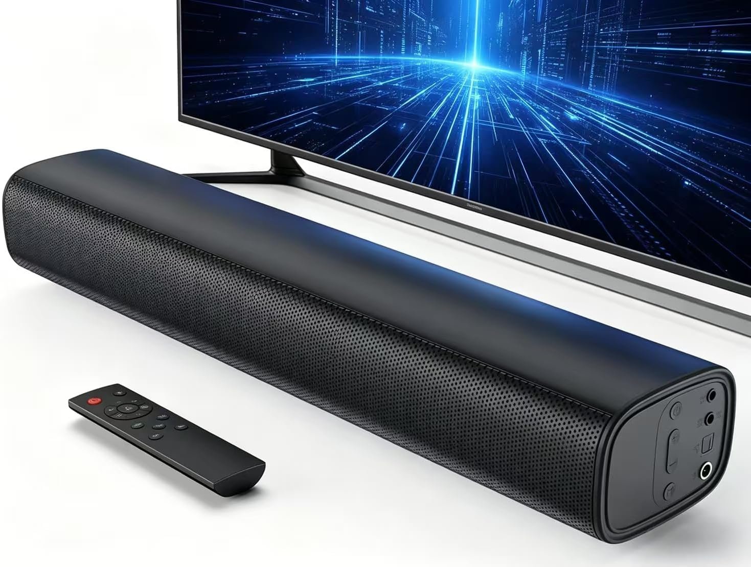 You are currently viewing 40W TV Soundbar with Surround Sound, Enhanced Bass, 3 EQ Modes, Bluetooth 5.3, Optical and AUX Inputs, Wall Mountable or Desktop for Bedroom Living Room