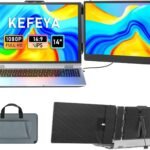 Laptop Screen Extender, 14″ FHD 1080P IPS Laptop Monitor Extender Dual Screen, Portable Monitor for Laptops 13-17″ with USB-C/HDMI Port, Plug n Play