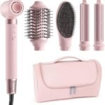 Click to see full view  Ask Rufus  Can it be used on all hair types?   Does it have adjustable heat settings?   Is it easy to store?   Why you might like this   Compare with similar   Ask something else 5 in 1 Hot Air Styler Wrap – High-Speed Hair Dryer, Volumizing Brush with Auto Curlers, Fast Drying & Frizz-Free Styling Straightening, No Heat Damage, Includes Travel Bag,