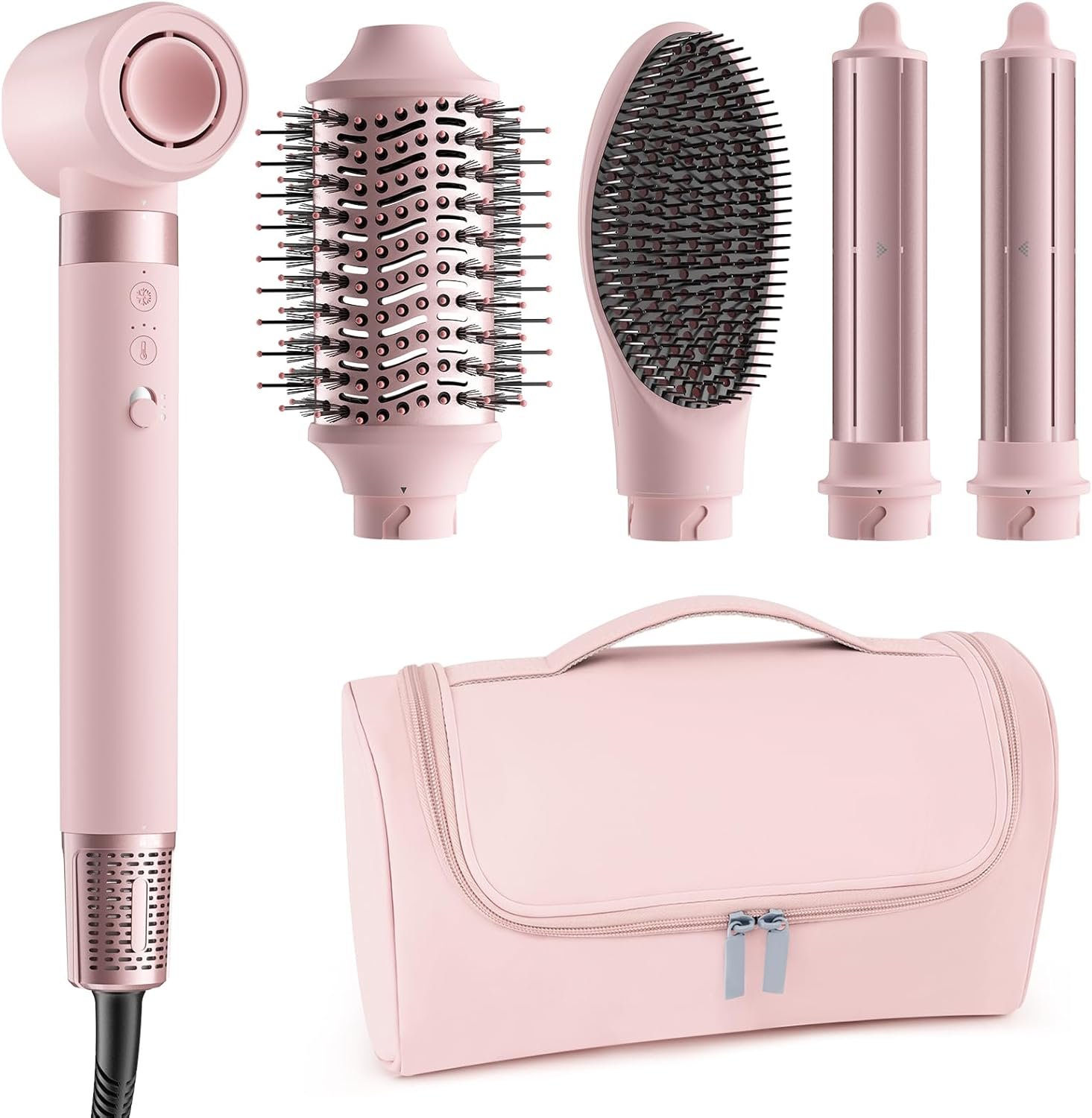 Read more about the article 5 in 1 Hot Air Styler Wrap – High-Speed Hair Dryer, Volumizing Brush with Auto Curlers, Fast Drying & Frizz-Free Styling Straightening, No Heat Damage, Includes Travel Bag, Gift for Women